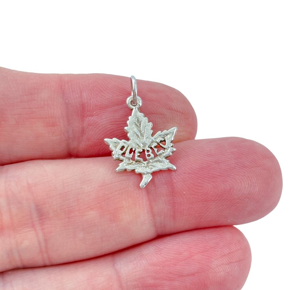 Vintage Sterling Silver 925 Quebec Maple Leaf Charm